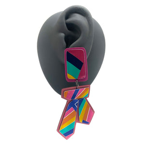 Metallic Rainbow Stud Earrings-Earrings-Stephanie Smith-Pistachios