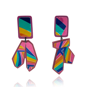 Metallic Rainbow Stud Earrings-Earrings-Stephanie Smith-Pistachios