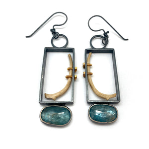 Mineral And Marrow Earrings - Mink and Kyanite-Earrings-Carin Jones-Pistachios