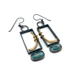 Mineral And Marrow Earrings - Mink and Kyanite-Earrings-Carin Jones-Pistachios