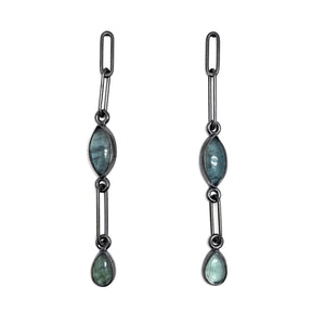 Mini Apatite Link Earrings-Earrings-Emily Rogstad-Pistachios