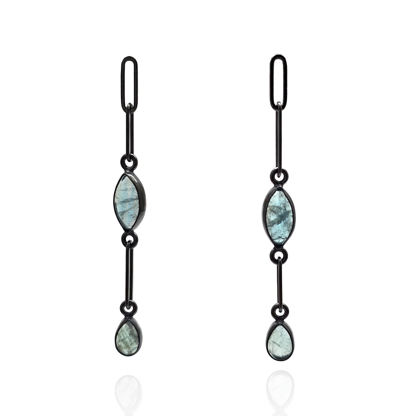 Mini Apatite Link Earrings-Earrings-Emily Rogstad-Pistachios