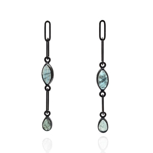 Mini Apatite Link Earrings-Earrings-Emily Rogstad-Pistachios