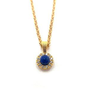 Mini CZ and Lapis Necklace-Necklaces-Bernd Wolf-Pistachios