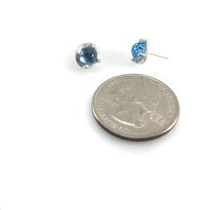 Mini Carved Studs - Blue Topaz-Earrings-Heather Guidero-Pistachios