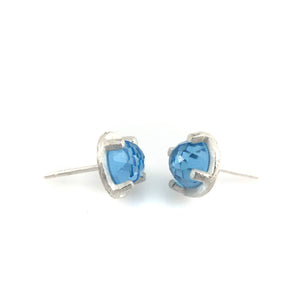 Mini Carved Studs - Blue Topaz-Earrings-Heather Guidero-Pistachios