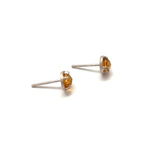 Mini Carved Studs - Citrine-Earrings-Heather Guidero-Pistachios