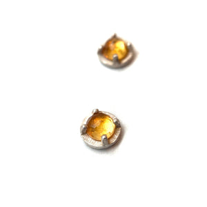 Mini Carved Studs - Citrine-Earrings-Heather Guidero-Pistachios