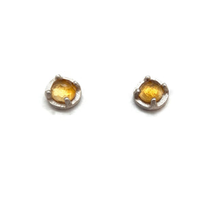 Mini Carved Studs - Citrine-Earrings-Heather Guidero-Pistachios