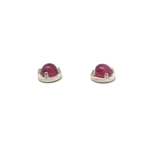 Mini Carved Studs - Pink Tourmaline-Earrings-Heather Guidero-Pistachios