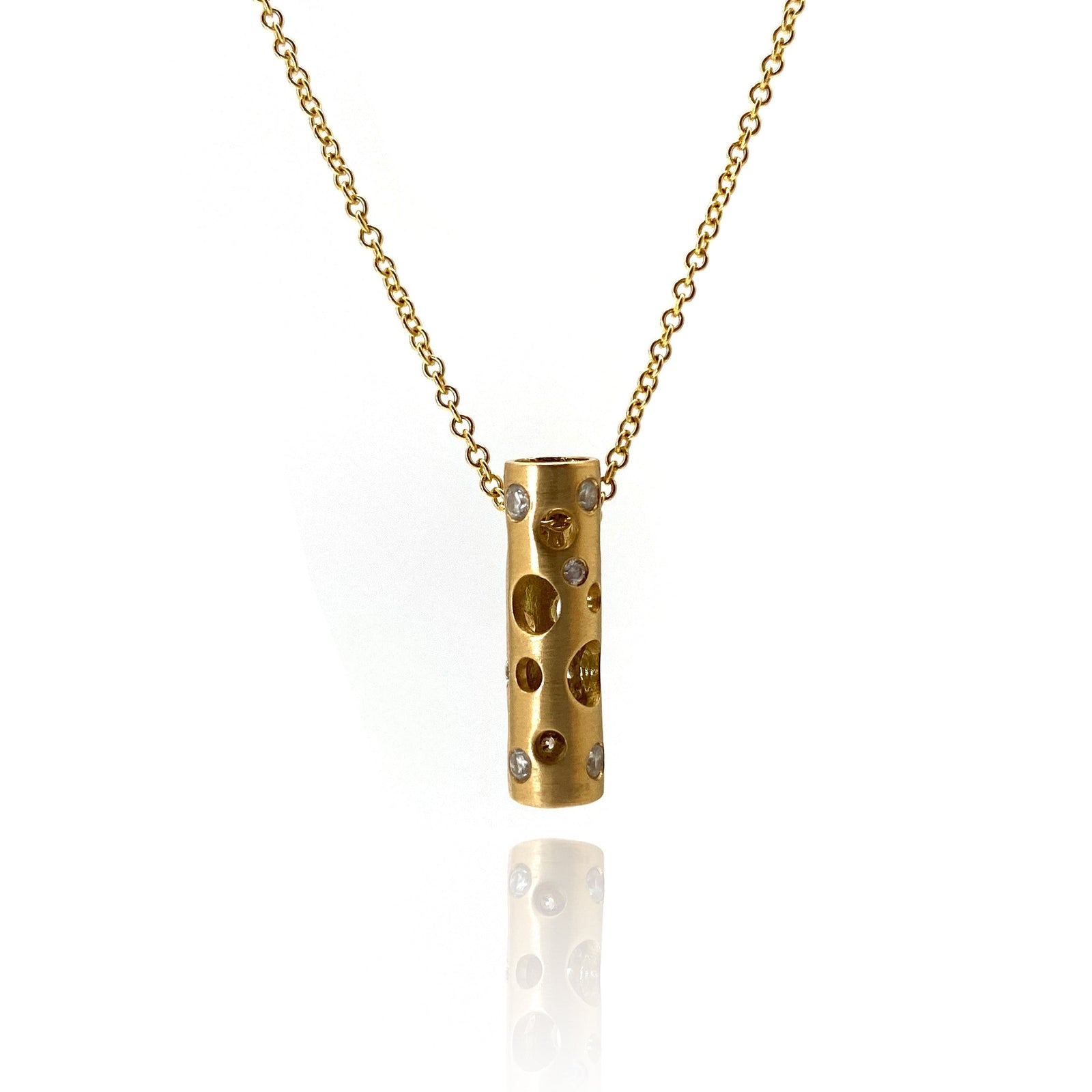 Mini Gold Tube Necklace-Necklaces-Dana Bronfman-Pistachios