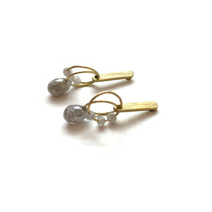 Mini Tangle Earrings - Gold and Grey Diamonds-Earrings-Heather Guidero-Pistachios