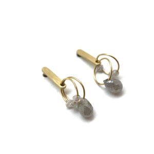 Mini Tangle Earrings - Gold and Grey Diamonds-Earrings-Heather Guidero-Pistachios