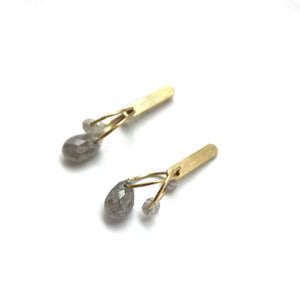 Mini Tangle Earrings - Gold and Grey Diamonds-Earrings-Heather Guidero-Pistachios