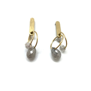 Mini Tangle Earrings - Gold and Grey Diamonds-Earrings-Heather Guidero-Pistachios