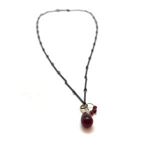 Mini Tangle Necklace - Ruby and Garnet-Necklaces-Heather Guidero-Pistachios