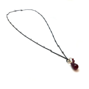 Mini Tangle Necklace - Ruby and Garnet-Necklaces-Heather Guidero-Pistachios