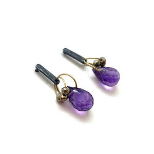 Mini Tangle Studs - Amethyst and Pyrite-Earrings-Heather Guidero-Pistachios