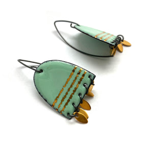 Mint and Gold Enamel Earrings-Earrings-Jenne Rayburn-Pistachios