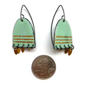 Mint and Gold Enamel Earrings-Earrings-Jenne Rayburn-Pistachios