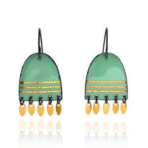 Mint and Gold Enamel Earrings-Earrings-Jenne Rayburn-Pistachios