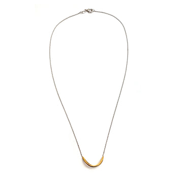 Mixed Metal Crescent Necklace