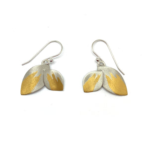 Mixed Metal Double Petal Earring-Earrings-Judith Neugebauer-Pistachios