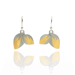 Mixed Metal Double Petal Earring-Earrings-Judith Neugebauer-Pistachios