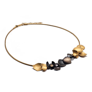 Mixed Metal Floral Necklace-Necklaces-Anna Krol-Pistachios