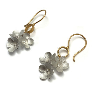 Mixed Metal Flower Drops-Earrings-Anna Krol-Pistachios