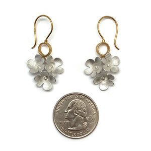 Mixed Metal Flower Drops-Earrings-Anna Krol-Pistachios