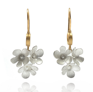 Mixed Metal Flower Drops-Earrings-Anna Krol-Pistachios