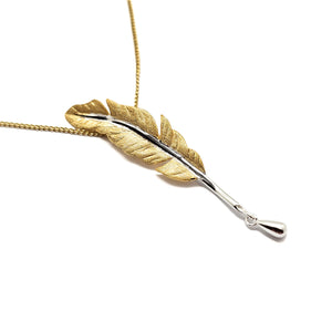 Mixed Metal Leaf Necklace-Necklaces-Manali Shinde-Pistachios