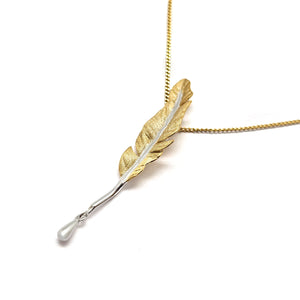 Mixed Metal Leaf Necklace-Necklaces-Manali Shinde-Pistachios