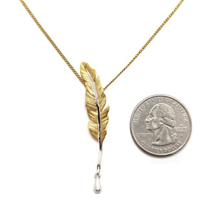 Mixed Metal Leaf Necklace-Necklaces-Manali Shinde-Pistachios