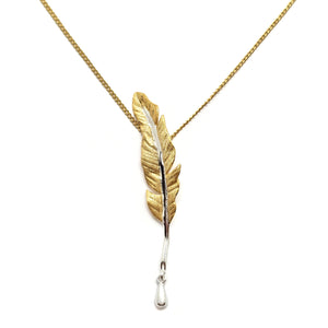 Mixed Metal Leaf Necklace-Necklaces-Manali Shinde-Pistachios