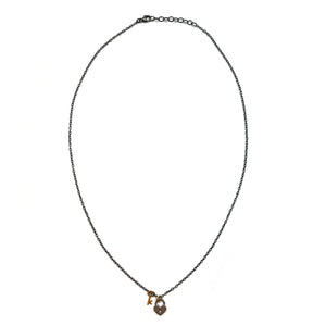 Mixed Metal Lock and Key Necklace-Necklaces-Luana Coonen-Pistachios