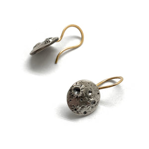 Mixed Metal Moon Earrings-Earrings-Luana Coonen-Pistachios