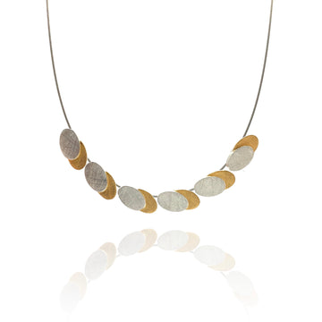 Mixed Metal Oval Necklace