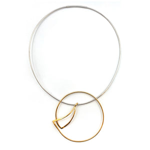 Mixed Metal Oversized Necklace-Necklaces-Claudia Vallejo-Pistachios