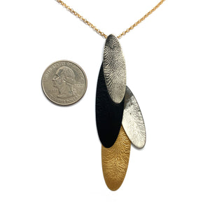 Mixed Metal Textured Pendant-Necklaces-Anna Krol-Pistachios