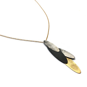 Mixed Metal Textured Pendant-Necklaces-Anna Krol-Pistachios
