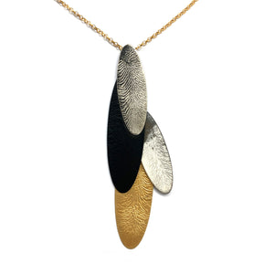 Mixed Metal Textured Pendant-Necklaces-Anna Krol-Pistachios