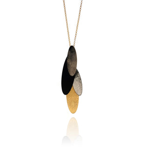 Mixed Metal Textured Pendant-Necklaces-Anna Krol-Pistachios