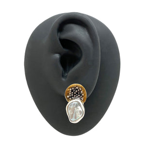 Mixed Textured Pearl Studs-Earrings-Eva Stone-Pistachios