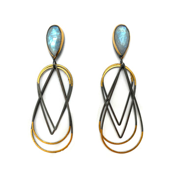 Moonstone Mixed Metal Earrings