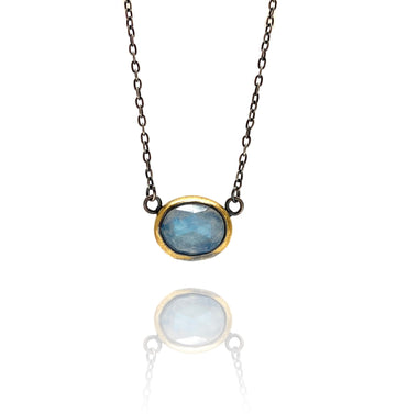 Moonstone and 24k Gold Necklace