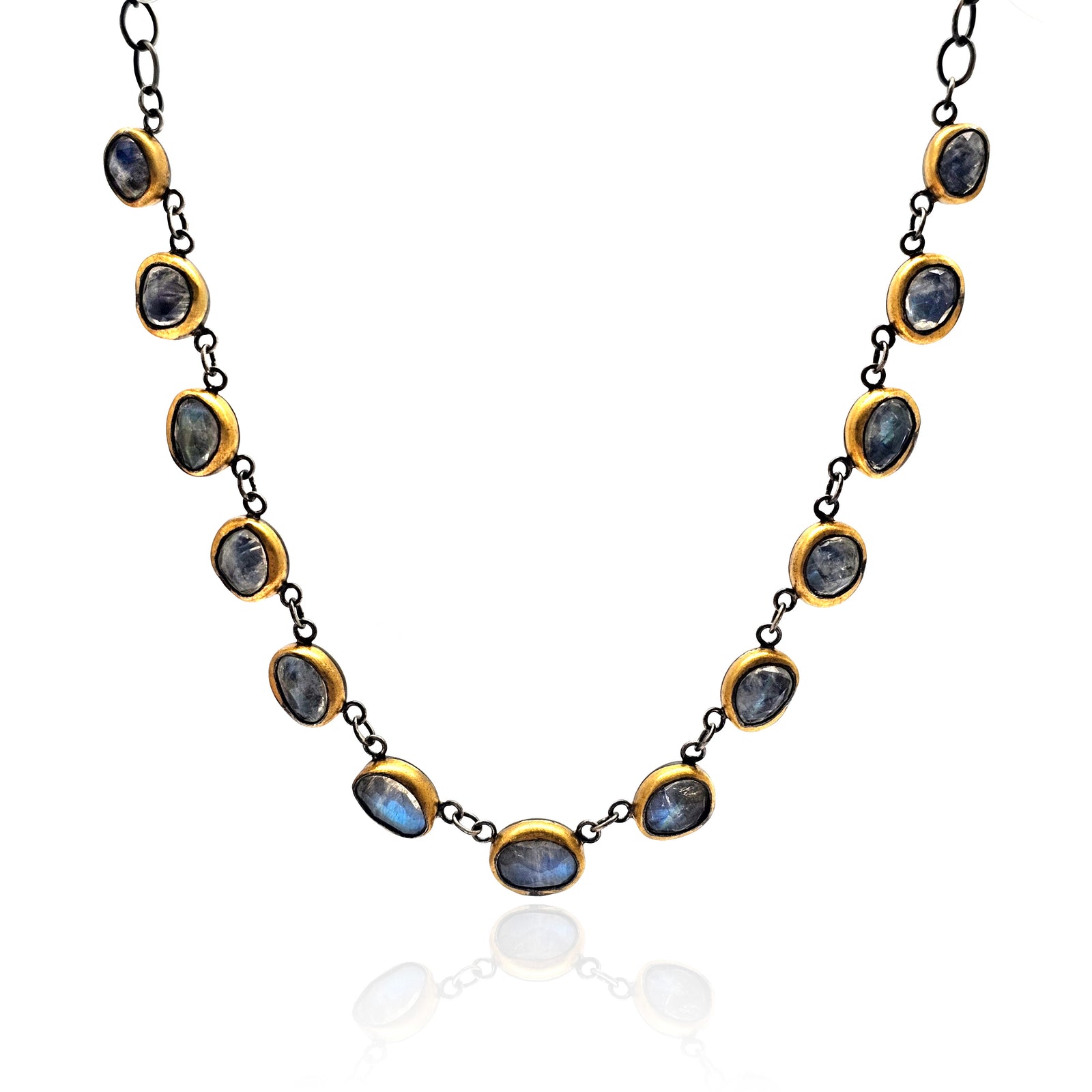 Moonstone and 24k Gold Necklace-Necklaces-Austin Titus-Pistachios