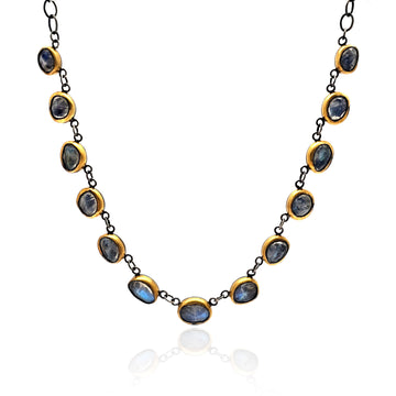 Moonstone and 24k Gold Necklace