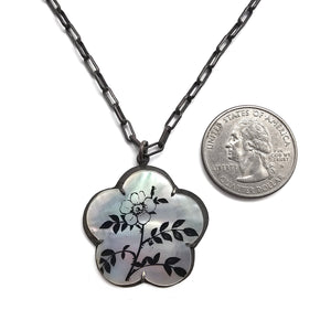 Mother of Pearl Flower Pendant-Necklaces-Kelly Jean Conroy-Pistachios